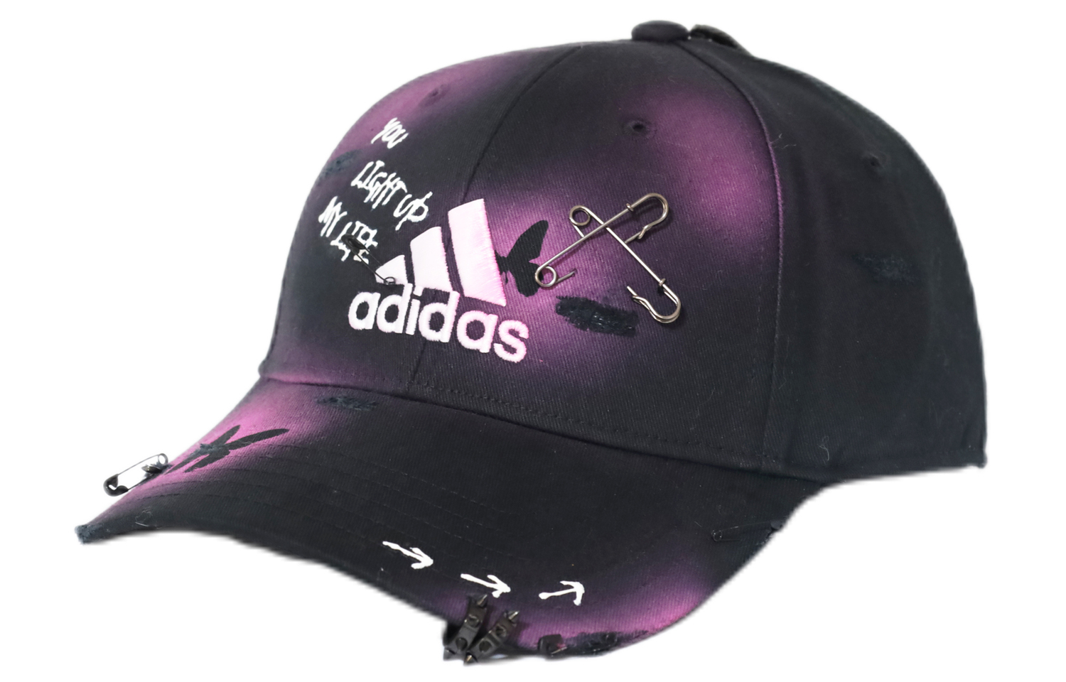 

Adidas Хлопковая бейсболка унисекс черная с розовым, Black