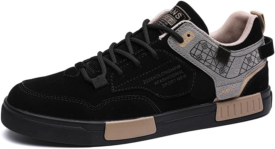 

Мужские замшевые кеды низкие повседневные для ходьбы и скейтборда Welrung, черный/серый