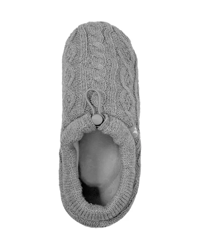 Женские тапочки Ava Cable Knit на шнурке Heat Holders, серый — фото 2