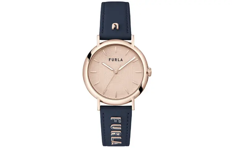 

Furla Часы Wrist Watch Quartz Movement Genuine Leather Strap 38mm Rose Gold Watch Dial Women's Watch, Rose Gold Watch Dial