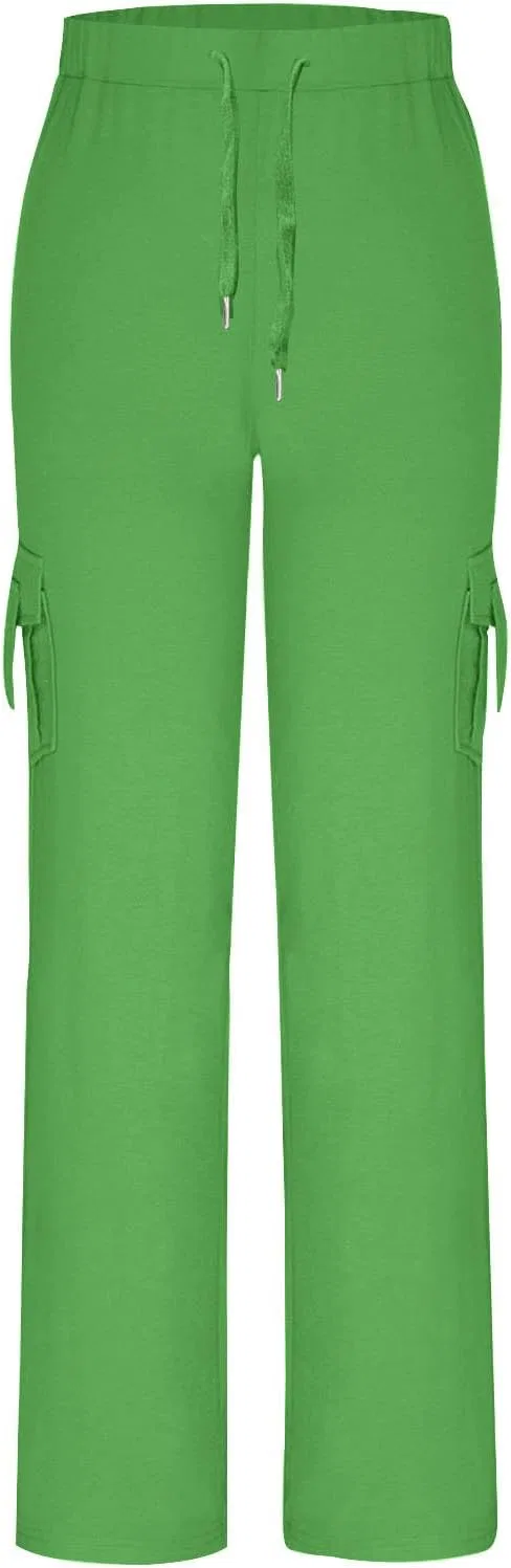 Брюки карго женские с высокой талией, широкие, йога, бренд Generic, цвет Mint Green — фото 2