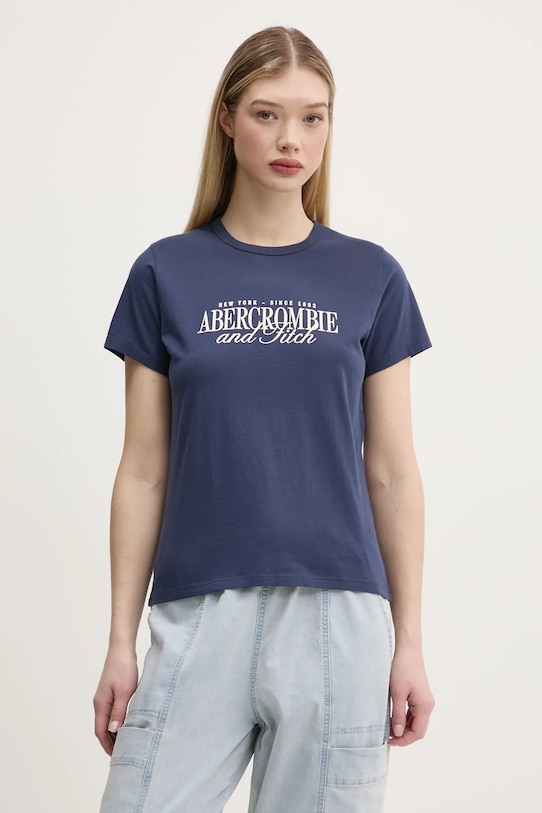 

Хлопковая футболка Abercrombie & Fitch, темно-синий