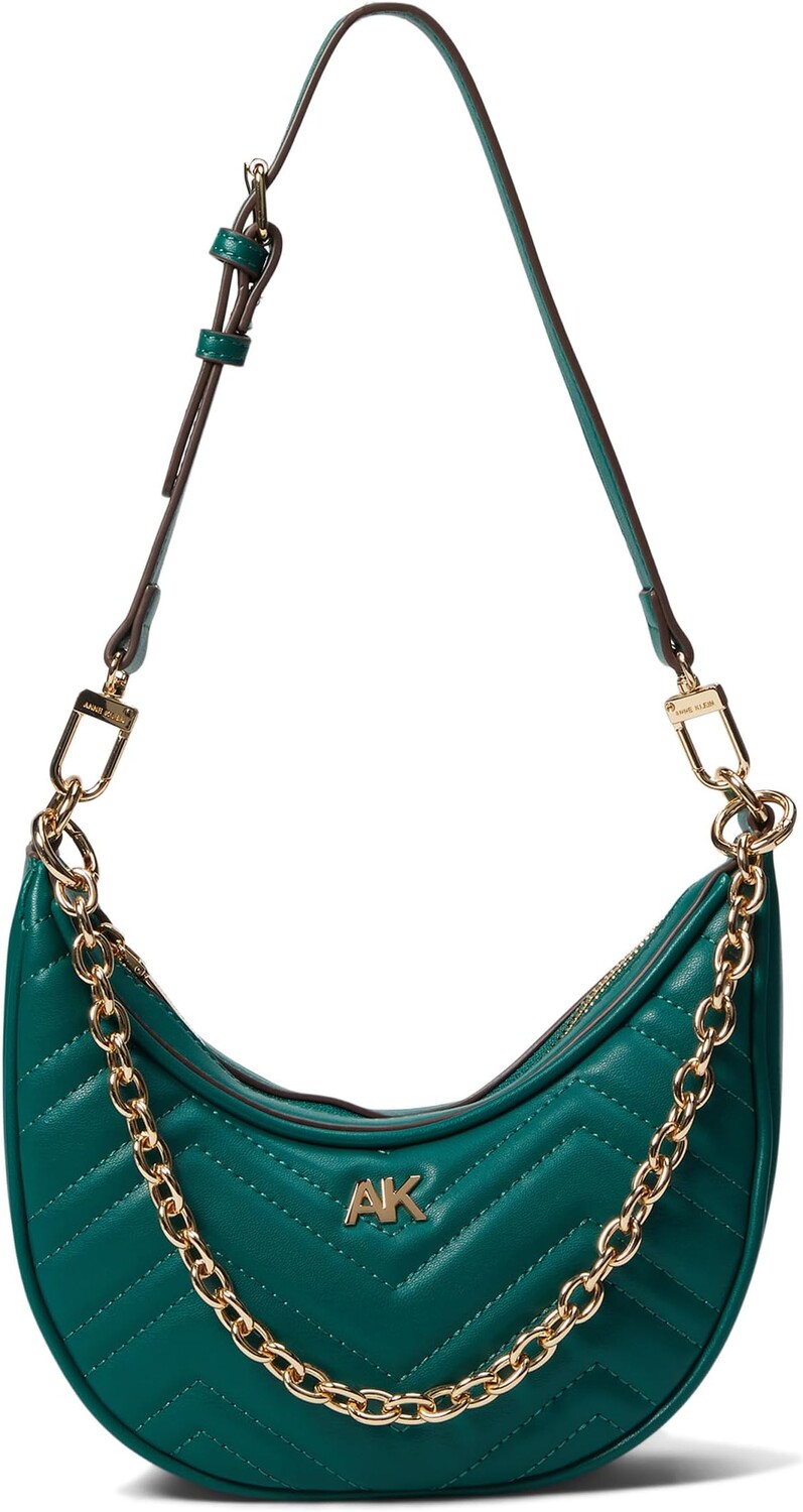 

Сумка Anne Klein Quilted Cresent Shoulder Bag with Swag Chain, цвет Emerald
