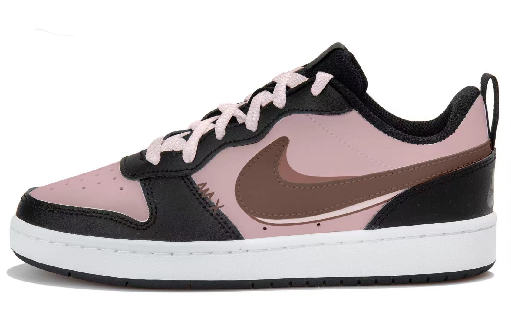 

Nike Court Borough Pink Brown Mocha Low 2 Low top детские скейтбордские кроссовки White Black Brown для подростков