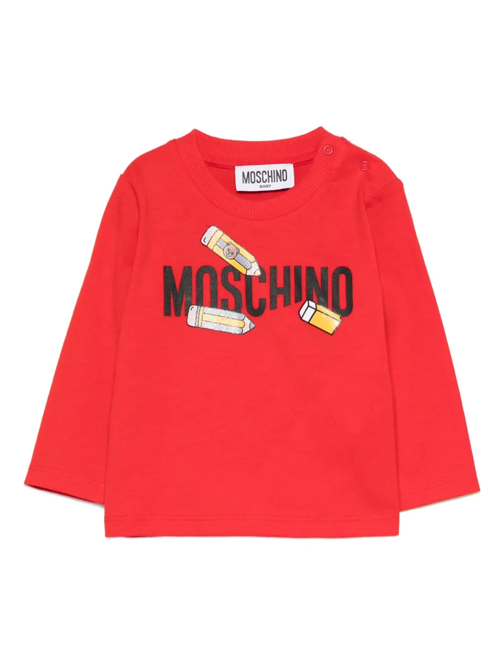 

Толстовка с длинными рукавами и карандашным принтом Moschino Kids, красный