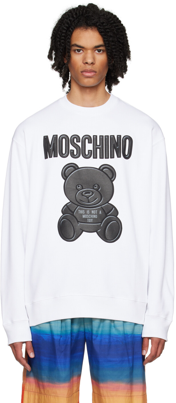 

Белый свитшот с плюшевым мишкой Moschino