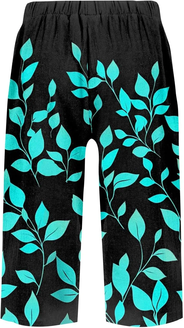Шорты бермуды женские из хлопка и льна, свободные, высокой посадки, Oi343-black — фото 4