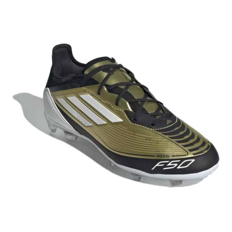 Adidas Adizero F50 Messi Pro FG K 'Triunfo Dorado', Gold Metallic/Cloud White/Core Black — фото 3