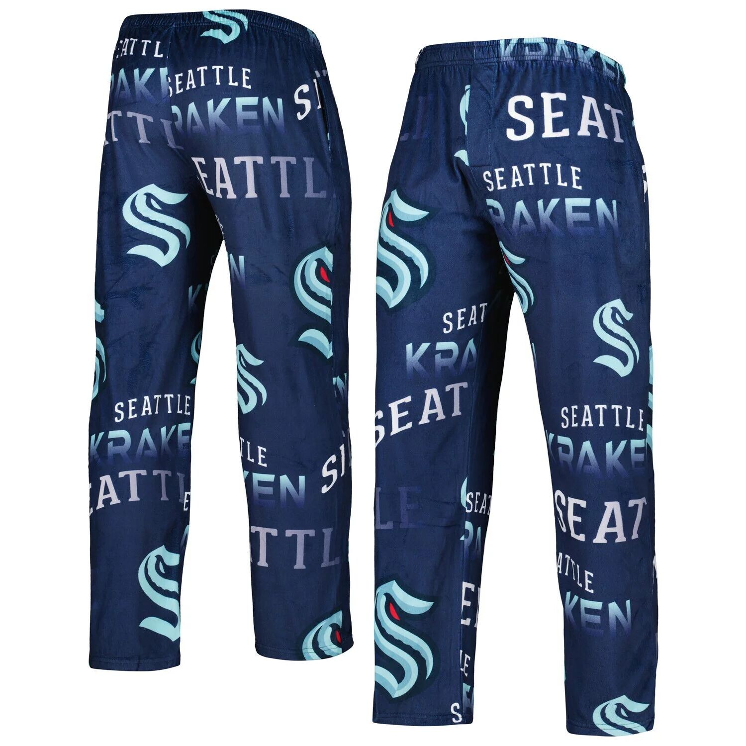 

Мужские пижамные брюки из микрофлиса Concepts Sport Deep Sea Blue Seattle Kraken Windfall по всей длине