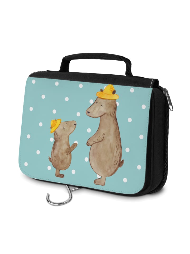 

Mr. & Mrs. Panda Косметичка с изображением медведя и шляпы, без надписи, бирюзового пастельного оттенка