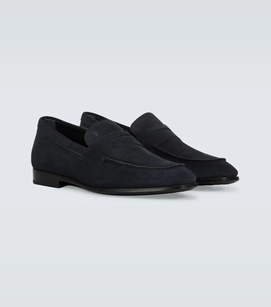 Замшевые лоферы Tod's, синий