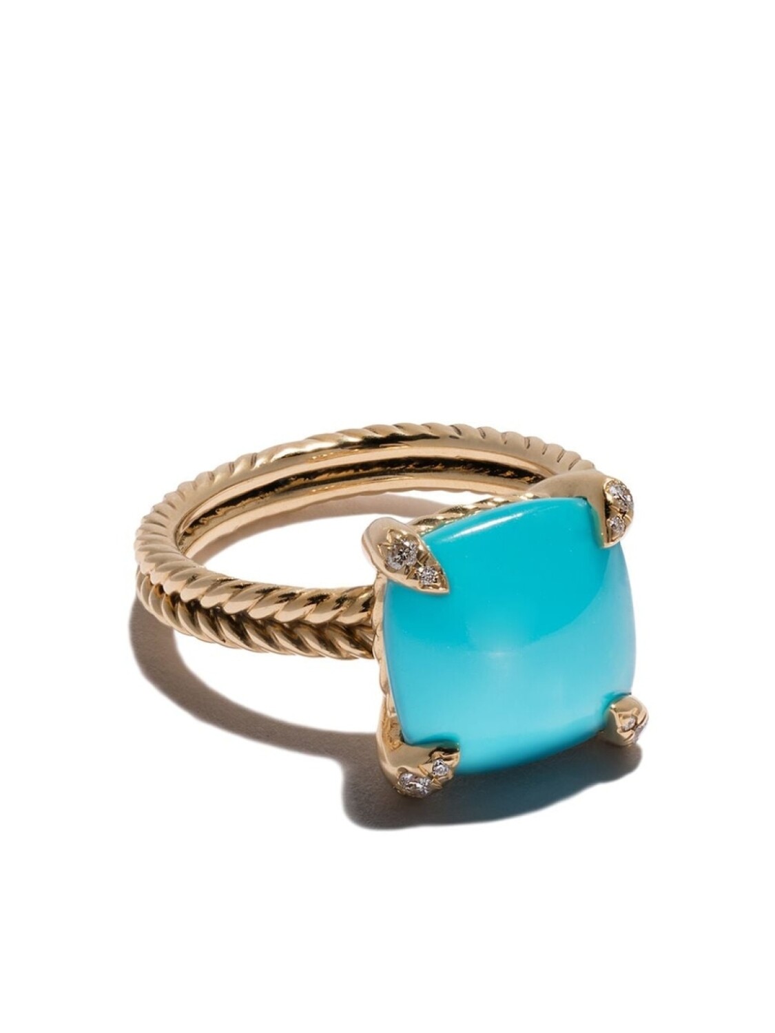 

Кольцо Châtelaine из желтого золота с бирюзой и бриллиантами David Yurman, золотой