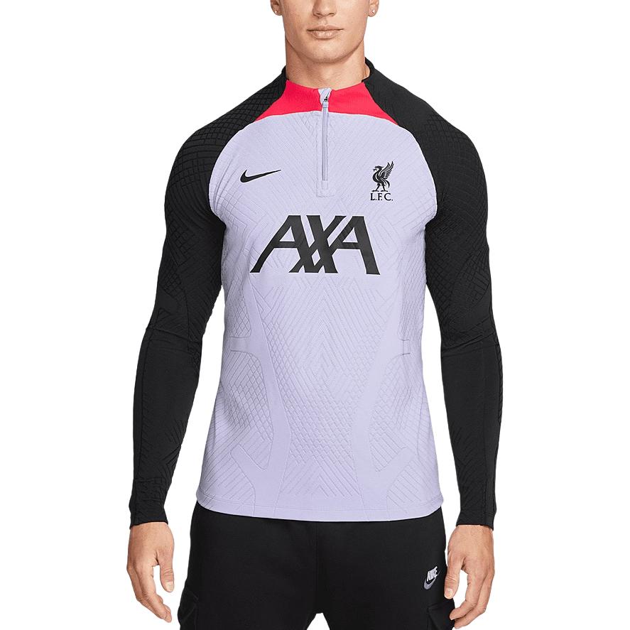 

Футболка Liverpool FC 22/23 Dri Fit Adv Strike Drill Top Away мужская Nike, фиолетовый/черный