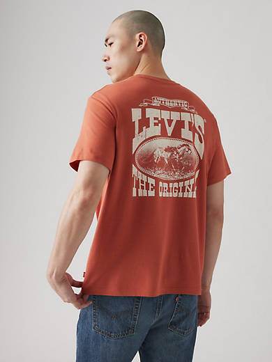 

Футболка свободного кроя с коротким рукавом и графическим принтом Levi's, цвет Heritage Americana Etruscan Red - Red