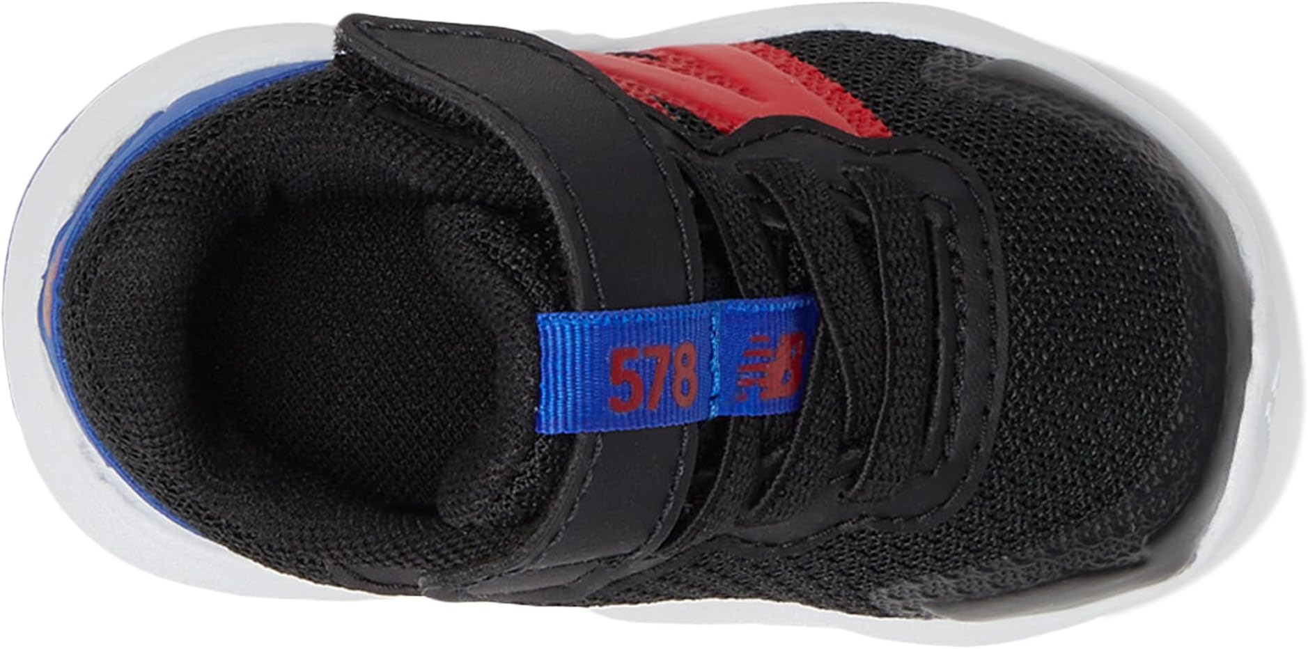 Кроссовки New Balance Kids  578v1 Bungee Lace with Top Strap, Black/Team Red/Team Royal — фото 2