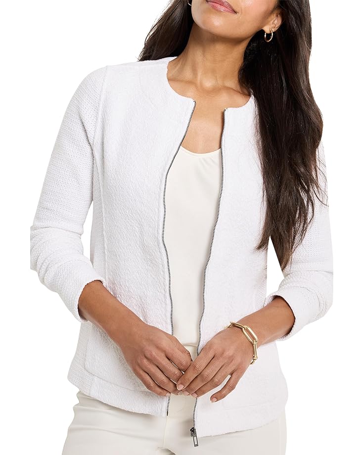 

Куртка NIC+ZOE Zip Front Mix Knit Jacket, цвет Paper White
