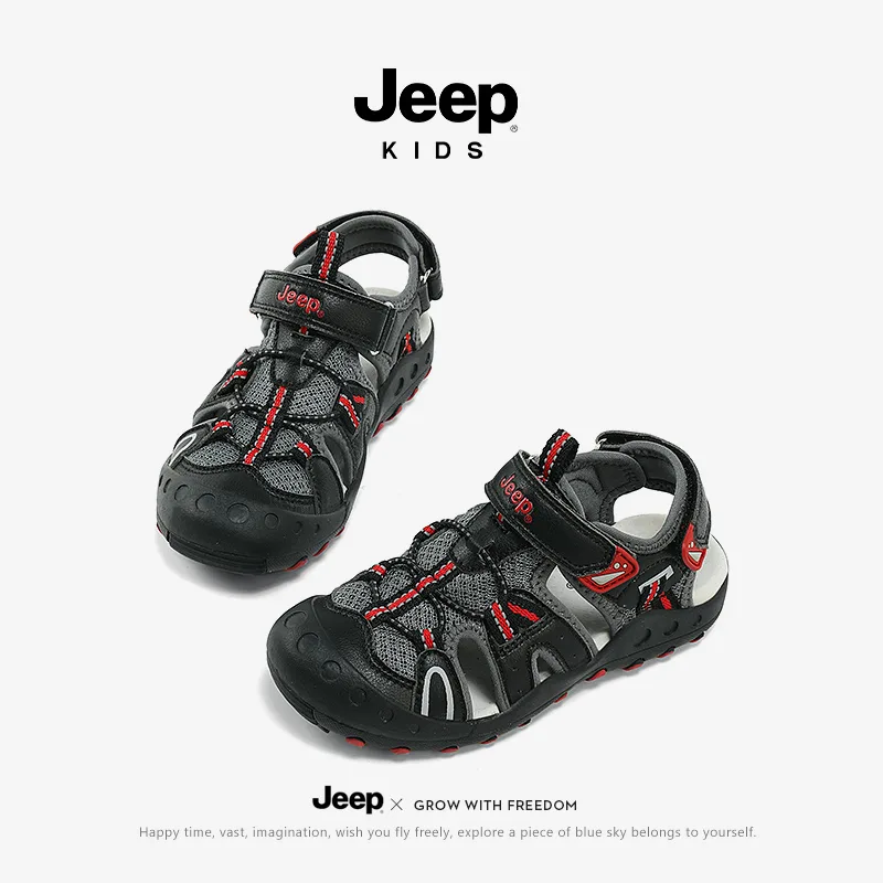 Детские сандалии low top Jeep, черный красный — фото 4