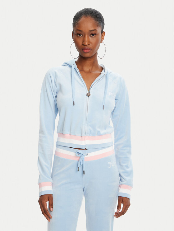 

Свитшот regular fit Velour Crop JCWAS225351 Juicy Couture, голубой