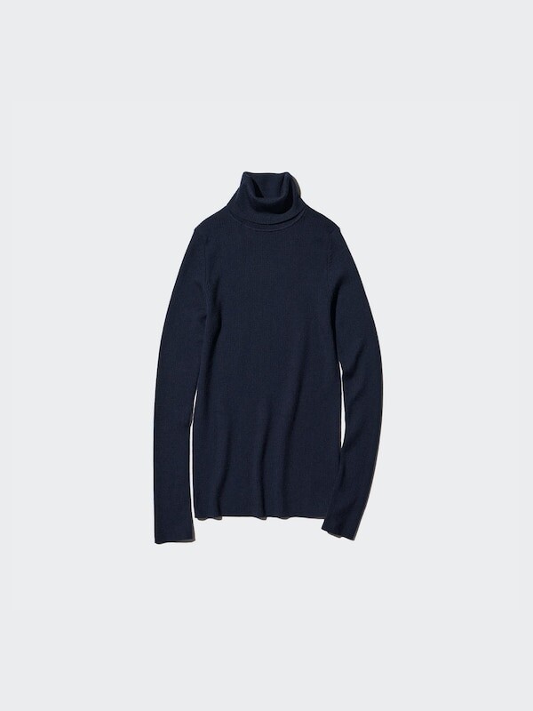 Водолазка Uniqlo Extra Fine, темно-синий — фото 3