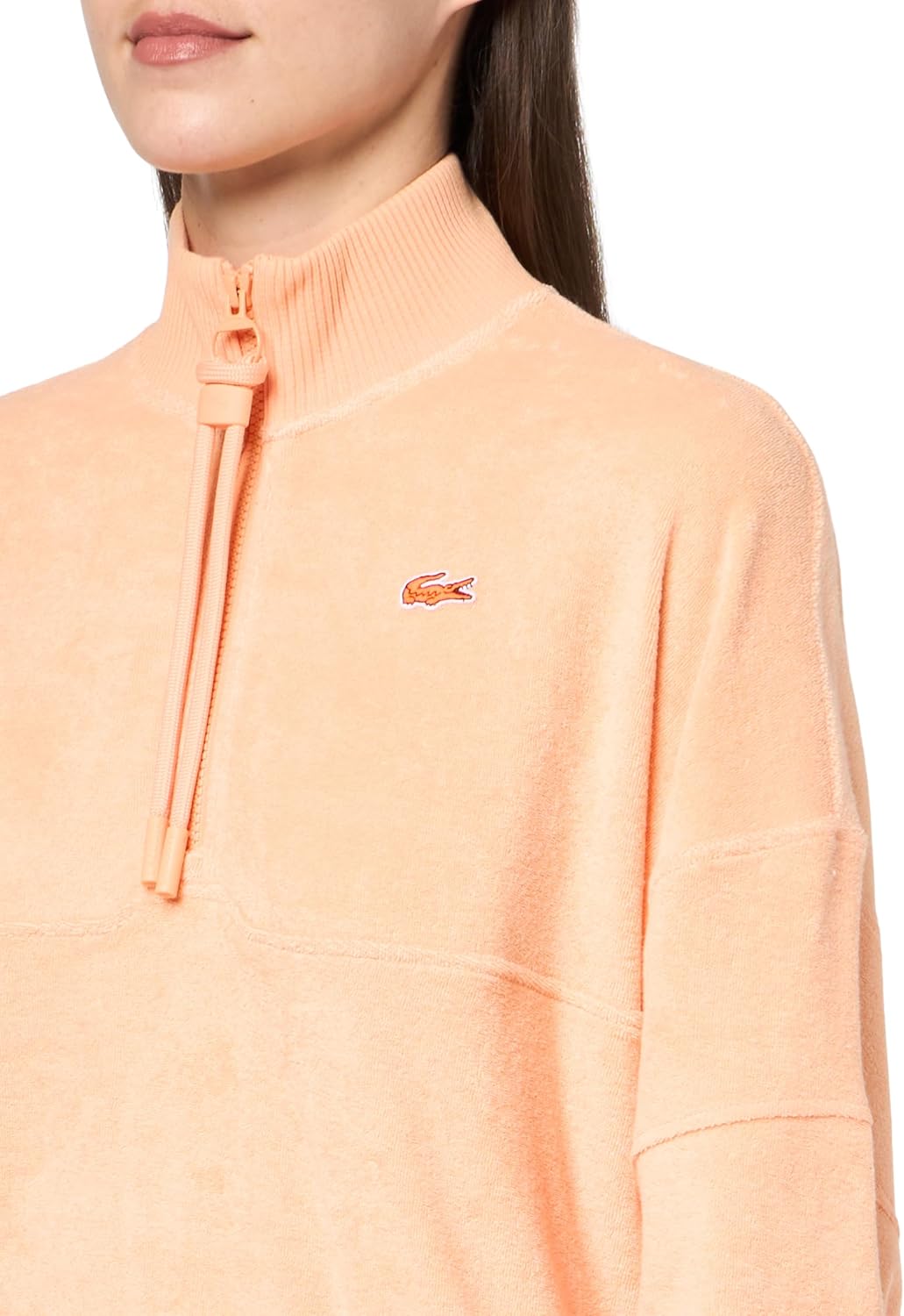 Свитшот Lacoste Ledge Coral оверсайз с молнией — фото 3