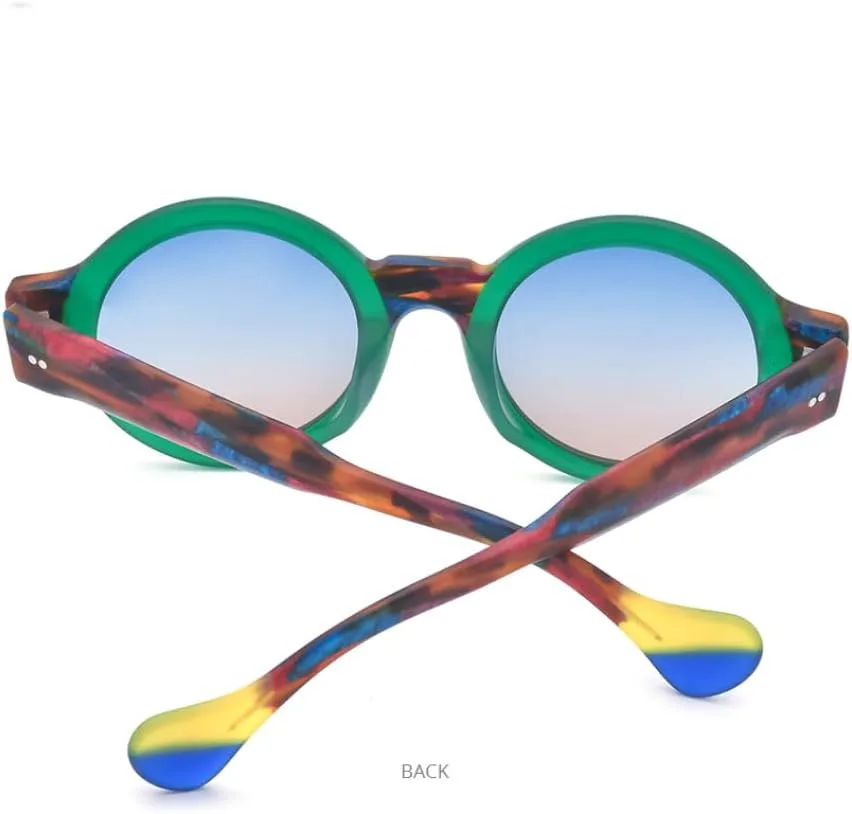 

Солнцезащитные очки MUTYNE из матового ацетата с защитой от УФ-излучения UV400 для мужчин, в стиле ретро, ​​с большими круглыми дужками, для женщин, Matte Blue Green