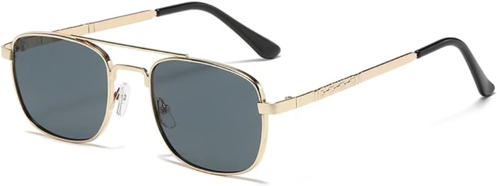 

Солнцезащитные очки с защитой от УФ-излучения UV400 | Большая металлическая оправа с двойным мостиком и градиентными линзами | Для женщин и мужчин, для занятий спортом на открытом воздухе и вождения DSVIGF, Gold-black