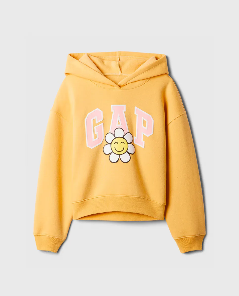 

Толстовка с капюшоном для девочки с логотипом Gap, желтый