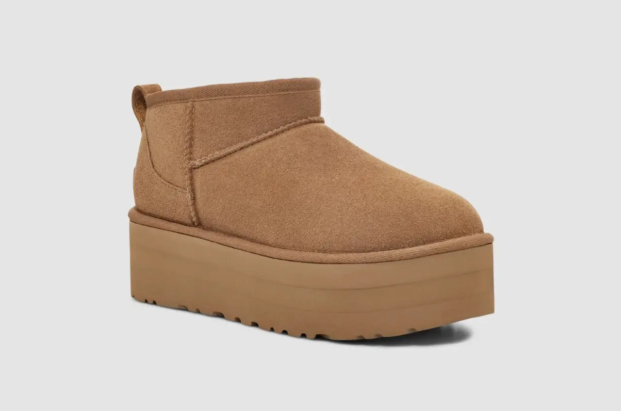 UGG Classic Ultra Mini 1135092-CHE Женские 5 Каштан Замшевые Ботильоны на платформе GBNC453, коричневый
