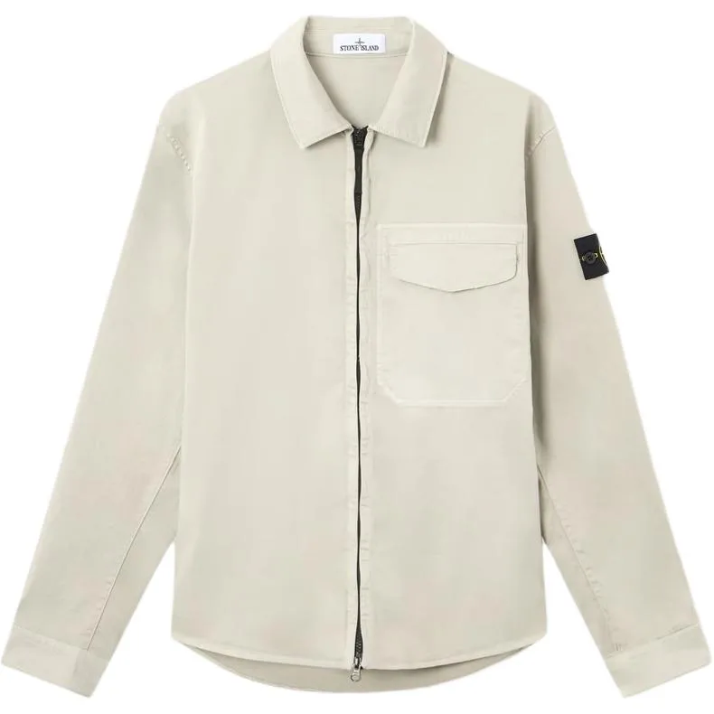 Куртка с карманом на молнии STONE ISLAND, pearl серый
