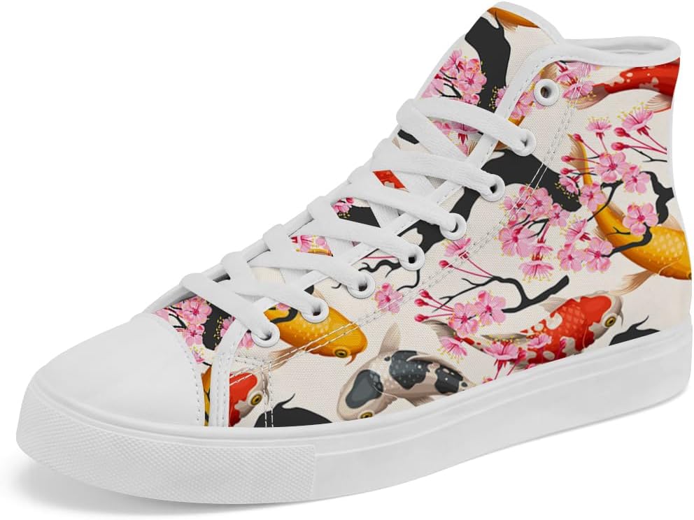 

Кеды Chebing Carp высокие на шнуровке с рисунком рыбы, повседневные кроссовки для женщин и мужчин, белый