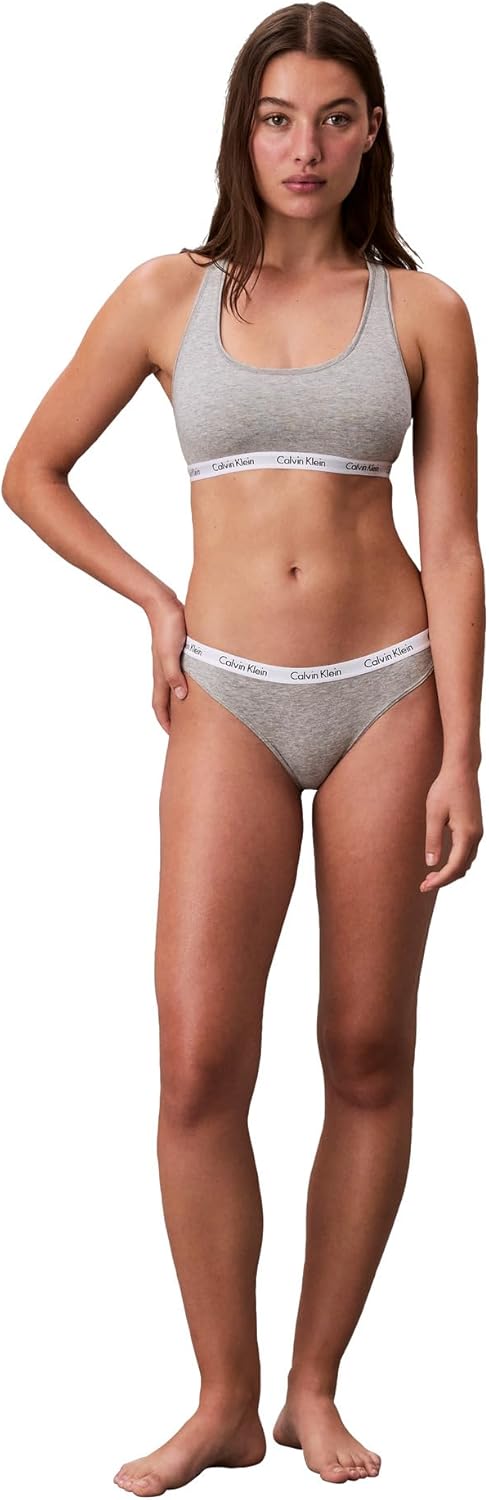 Женские трусики-бикини Calvin Klein Carousel Logo из хлопка и стретч-хлопка, 5 шт., Black/Cedar/Grey Heather/Nymphs Thigh/Heart Striped Black — фото 2