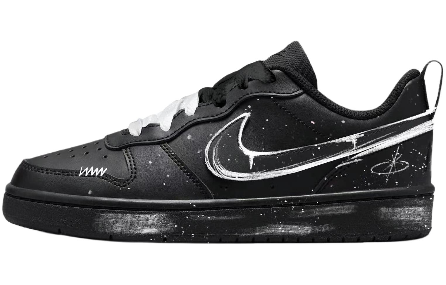 

Nike Кроссовки для скейтбординга Court Borough Ink Trail Orbit Low top Kids' Skateboarding Shoes черные белые