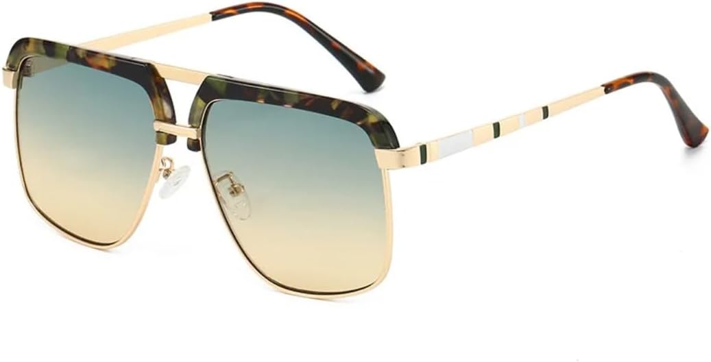 

Роскошные овальные солнцезащитные очки с градиентным переходом цвета для женщин, ретро-оправа, универсальные для мужчин, защита от УФ-излучения UV400 HHZZYVY, Green Yellow