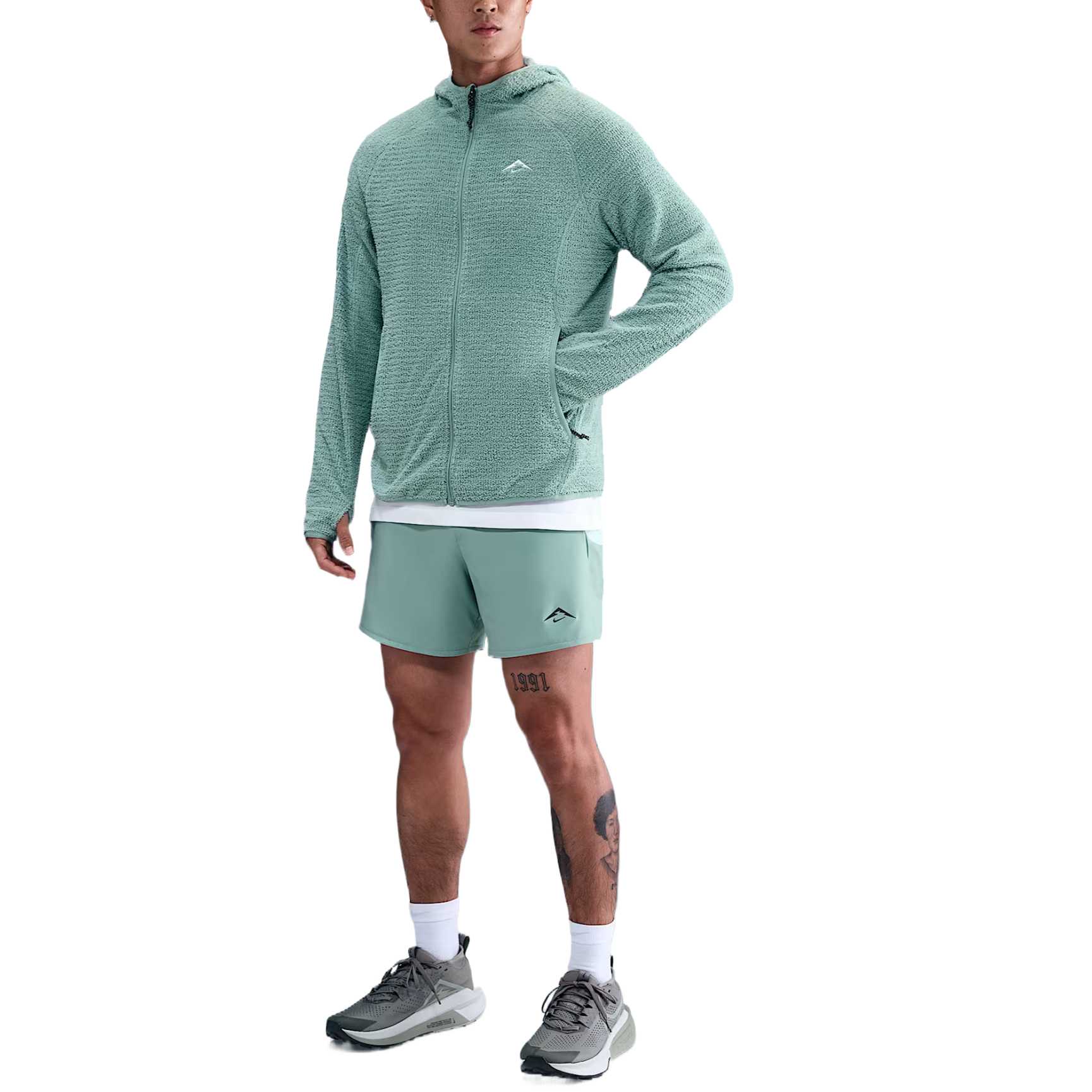 Мужская беговая куртка dri fit Nike, светло-зеленый — фото 3