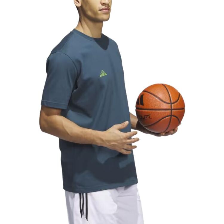 Футболка мужская павлинье-синяя Adidas, синий — фото 4