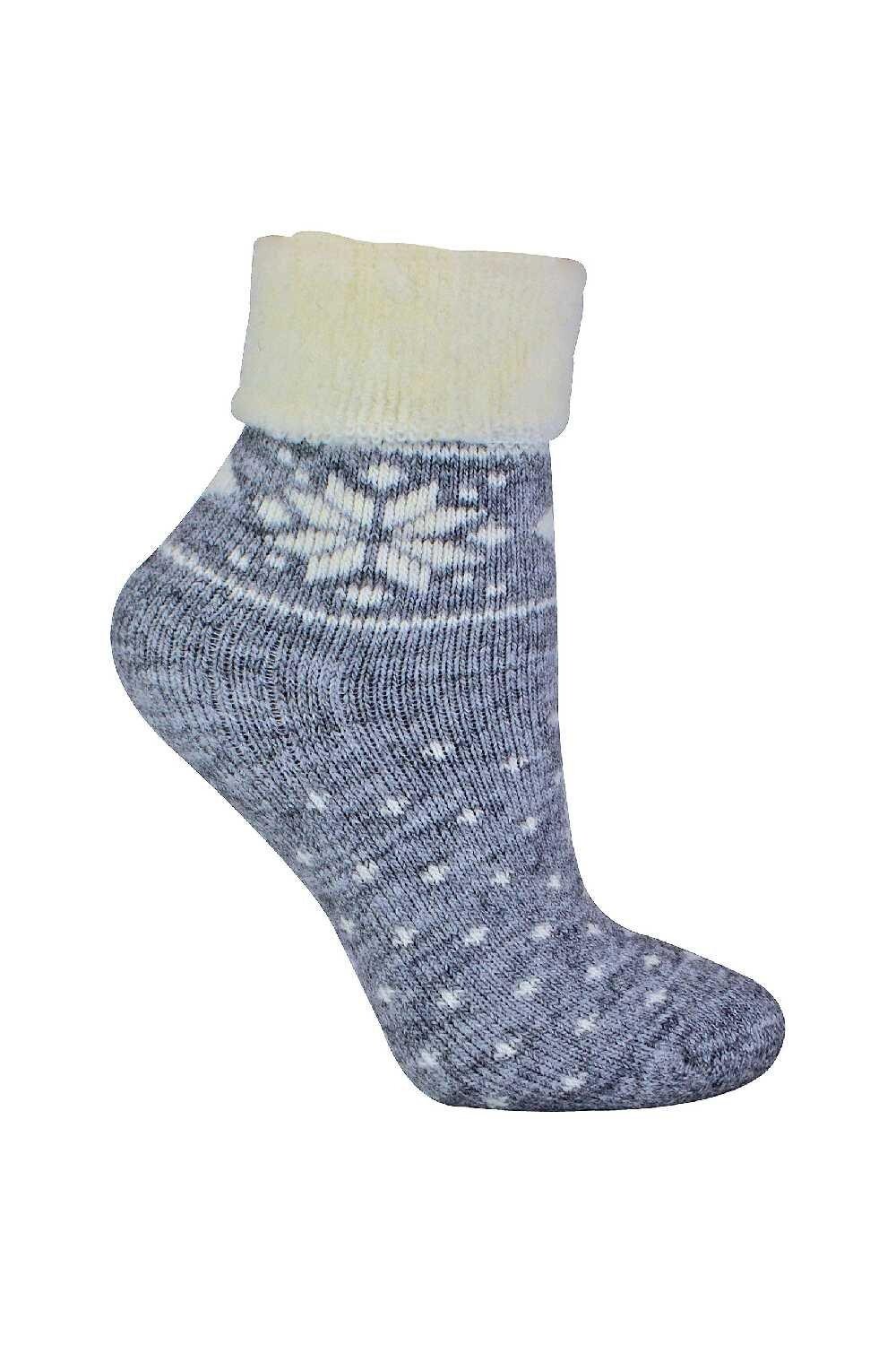 

Зимние шерстяные носки для отдыха с узором Fairisle Sock Snob, серый