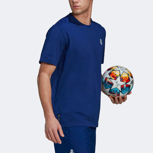 Футболка adidas Real Q2 Hc Tee Casual Sports Real Madrid Soccer/Football Short Sleeve Blue, мультиколор — фото 4