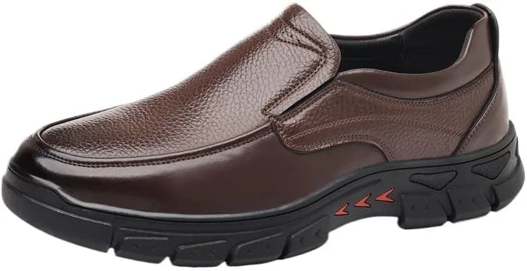 Лоферы кожаные винтажные Mens Vintage Leather Loafers, коричневый UOPYNE