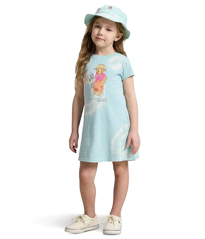 Платье с принтом Polo Bear Tie-Dye Polo Ralph Lauren Kids, Dalia Pink Tie-Dye — фото 3