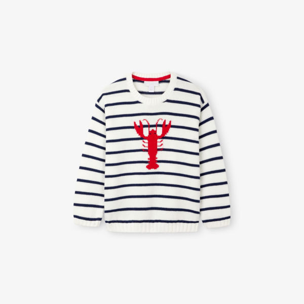 

Джемпер The Little White Company с полосками, синий / белый