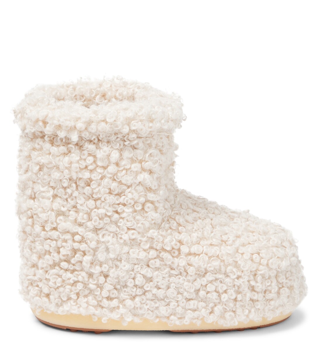 Низкие зимние ботинки icon из искусственной овчины Moon Boot Kids, нейтральный — фото 4