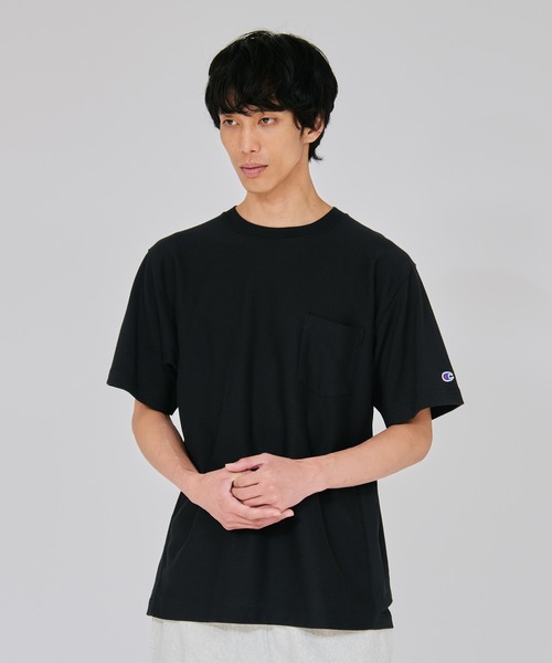 

Мужская футболка с коротким рукавом и карманом, Reverse Weave Champion, черный