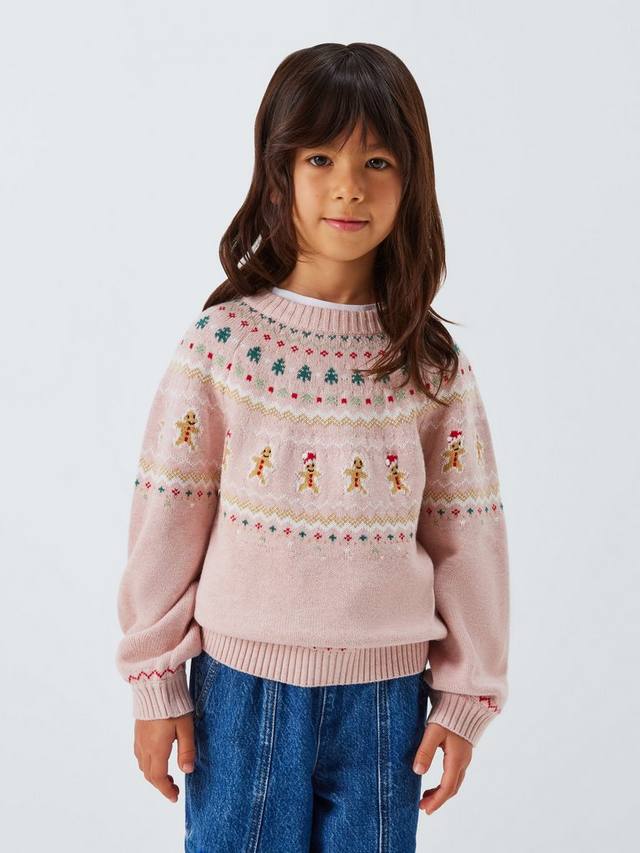 

Детский свитер с жаккардовым узором в стиле пряничного домика John Lewis, Multi