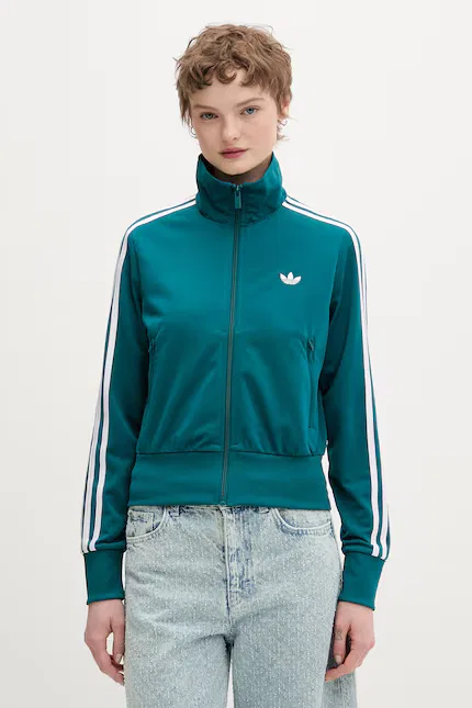 Толстовка женская с узором в полоску Adidas Originals, бирюзовый