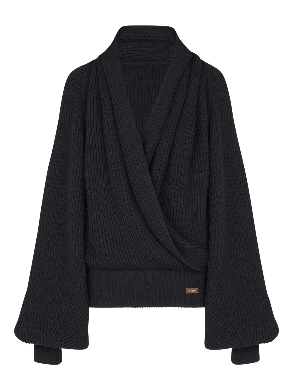 

Худи в рубчик BALMAIN, черный