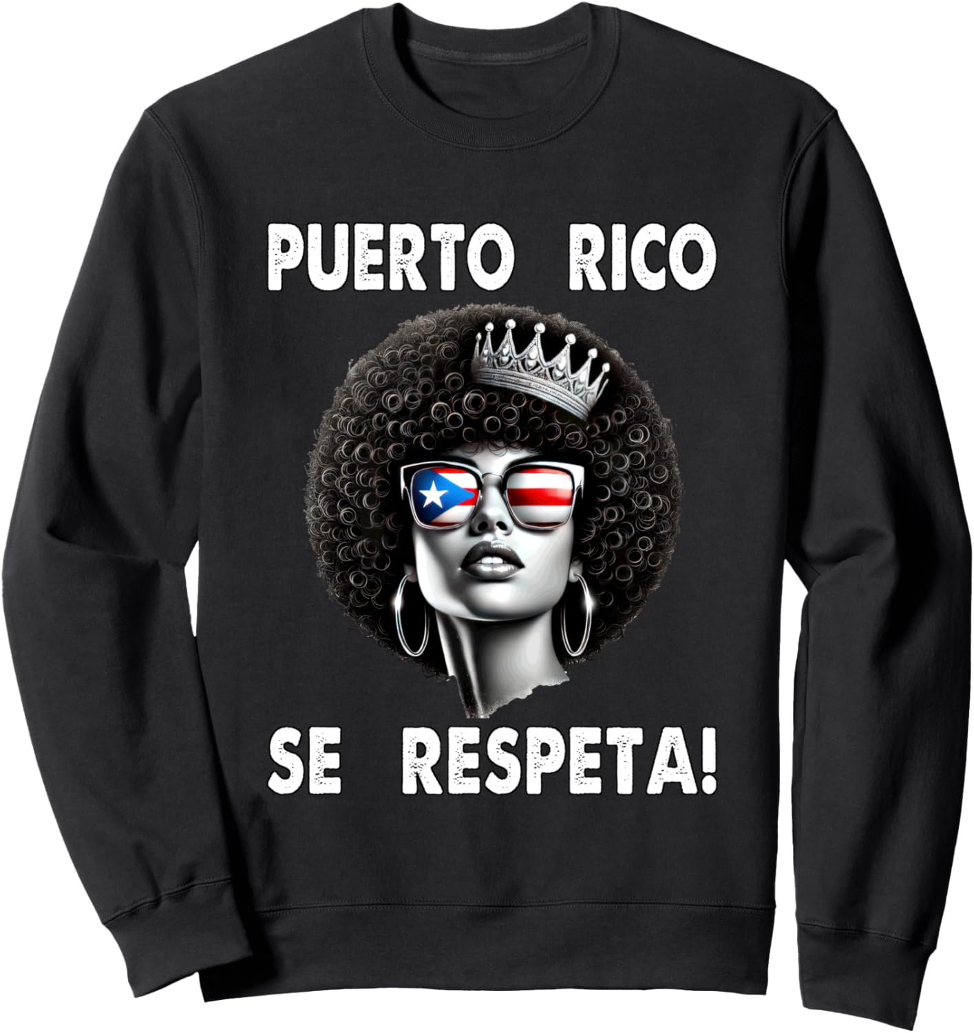 

Толстовка с флагом королевы королевы Пуэрто-Рико Se Rezpeta в стиле афро-Борикуа Puerto Rico Se Respeta Collection, More Here, черный
