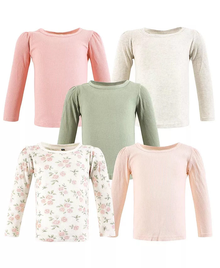 

Термокофточки с длинным рукавом для девочек 5 шт Hudson Baby, розовый