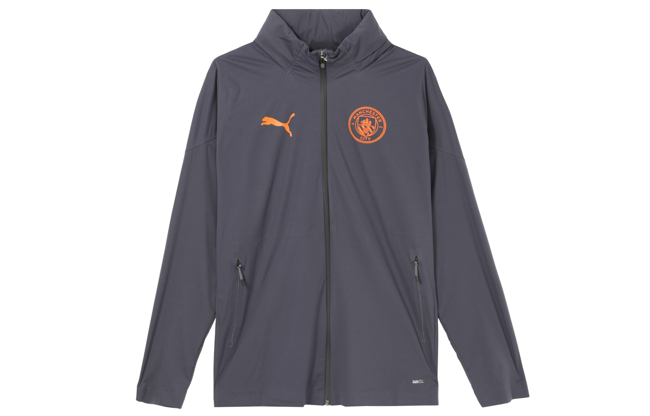 

Куртка-дождевик Manchester City Puma 2023 24 Мужская куртка и пальто, темно-серый