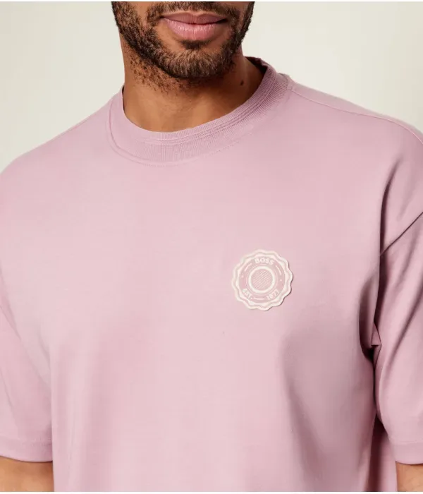 Футболка Te_Varsity loose fit Boss Orange, розовый — фото 4