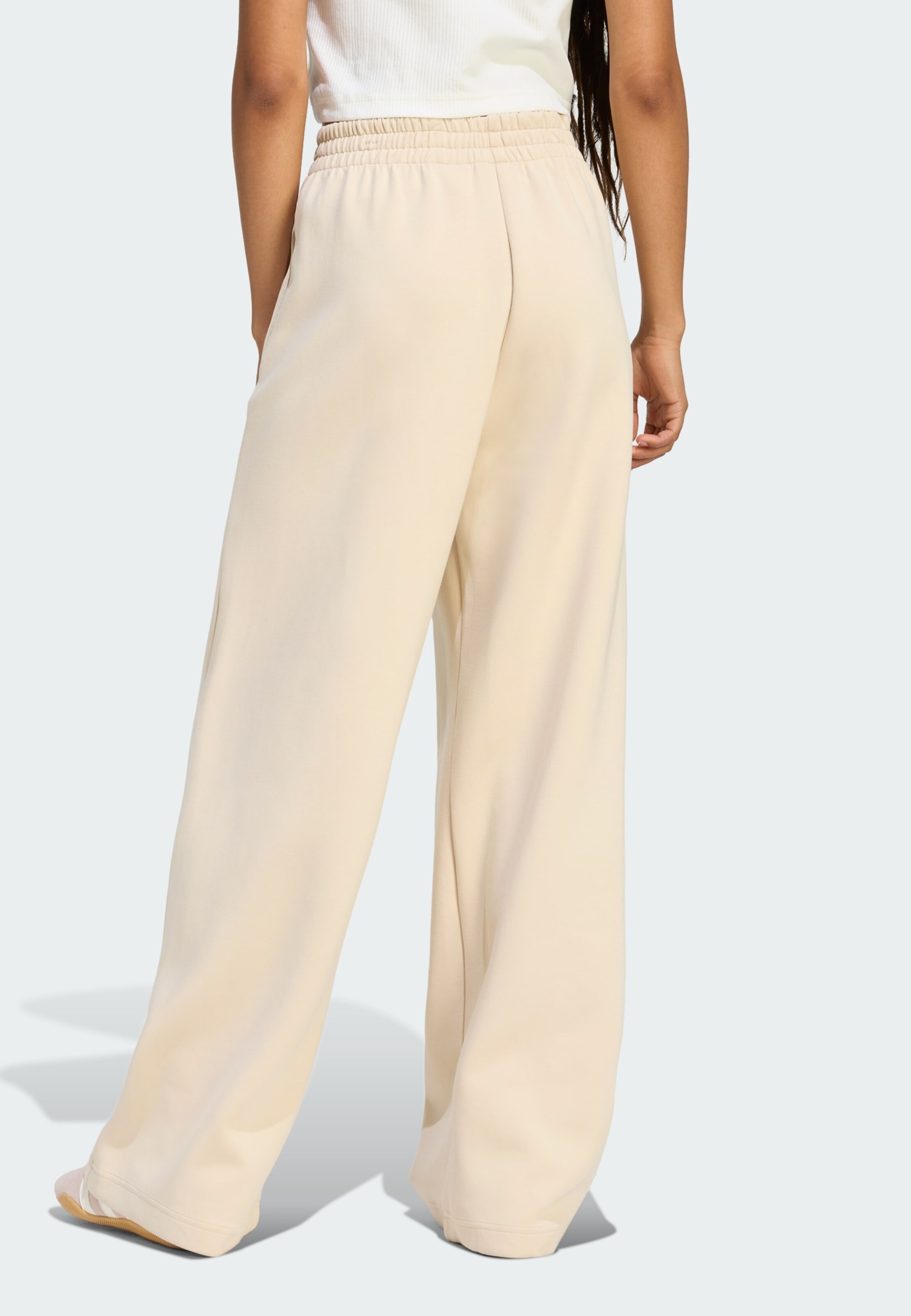 Adidas Sportswear Широкие спортивные штаны 'SOFT LUX STRAIGHT LEG' в бежевом цвете — фото 3